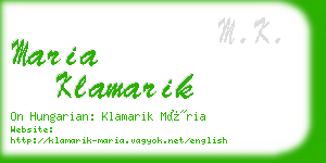 maria klamarik business card